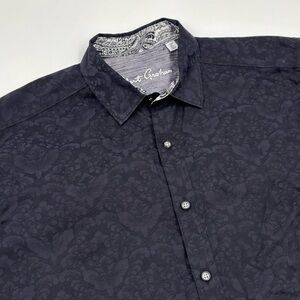 Robert Graham Men's XL Classic Fit Black Paisley Short Sleeve Button Shirt